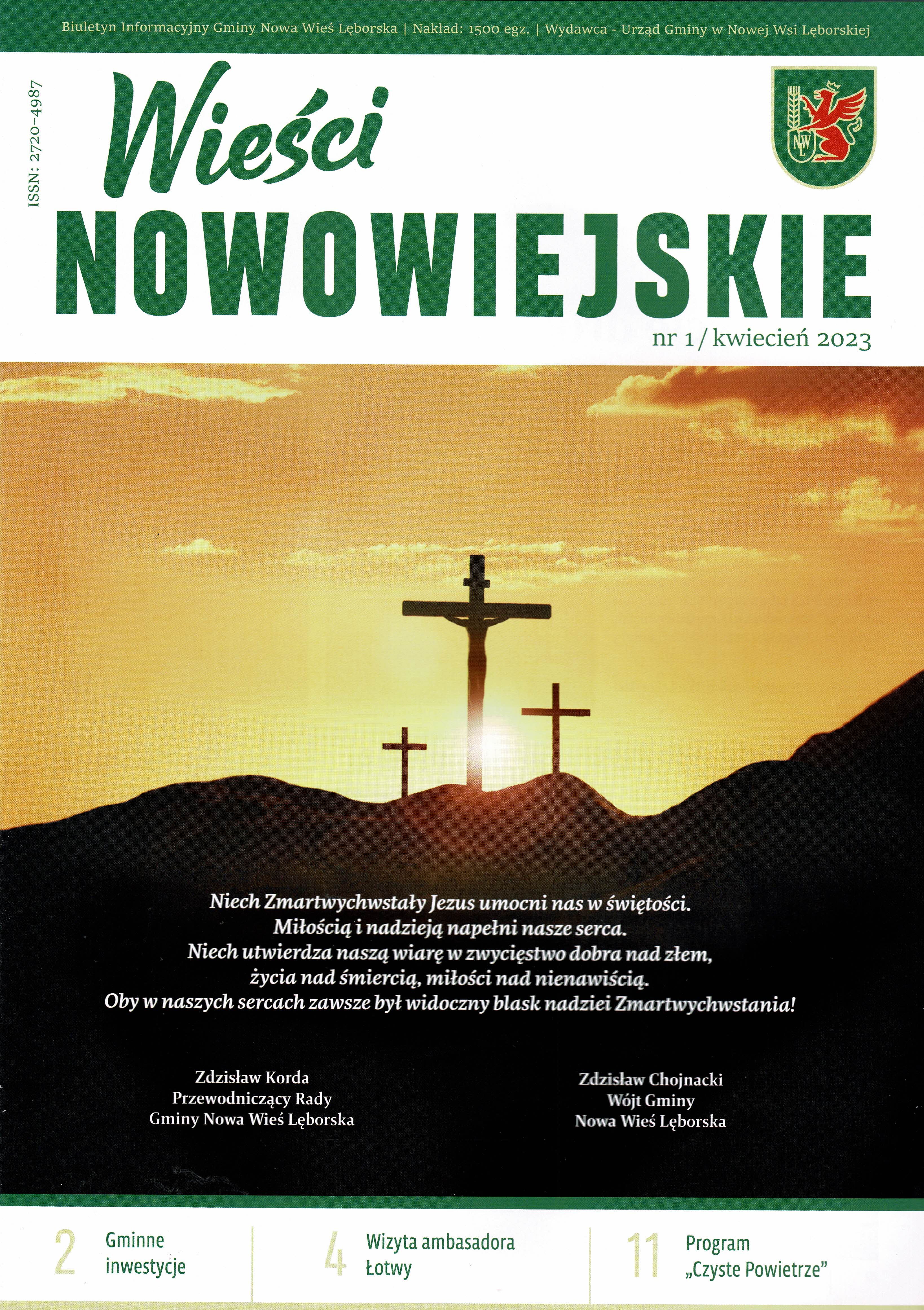Strona tytułowa Biuletynu "Wieści Nowowiejskie". Wydanie 1/2023