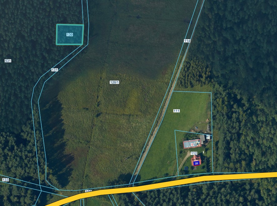 Zdjęcie z lotu ptaka. Lokalizacja szczegółowa nieruchomości.