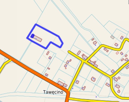 Mapa poglądowa z oznaczeniem nieruchomości.