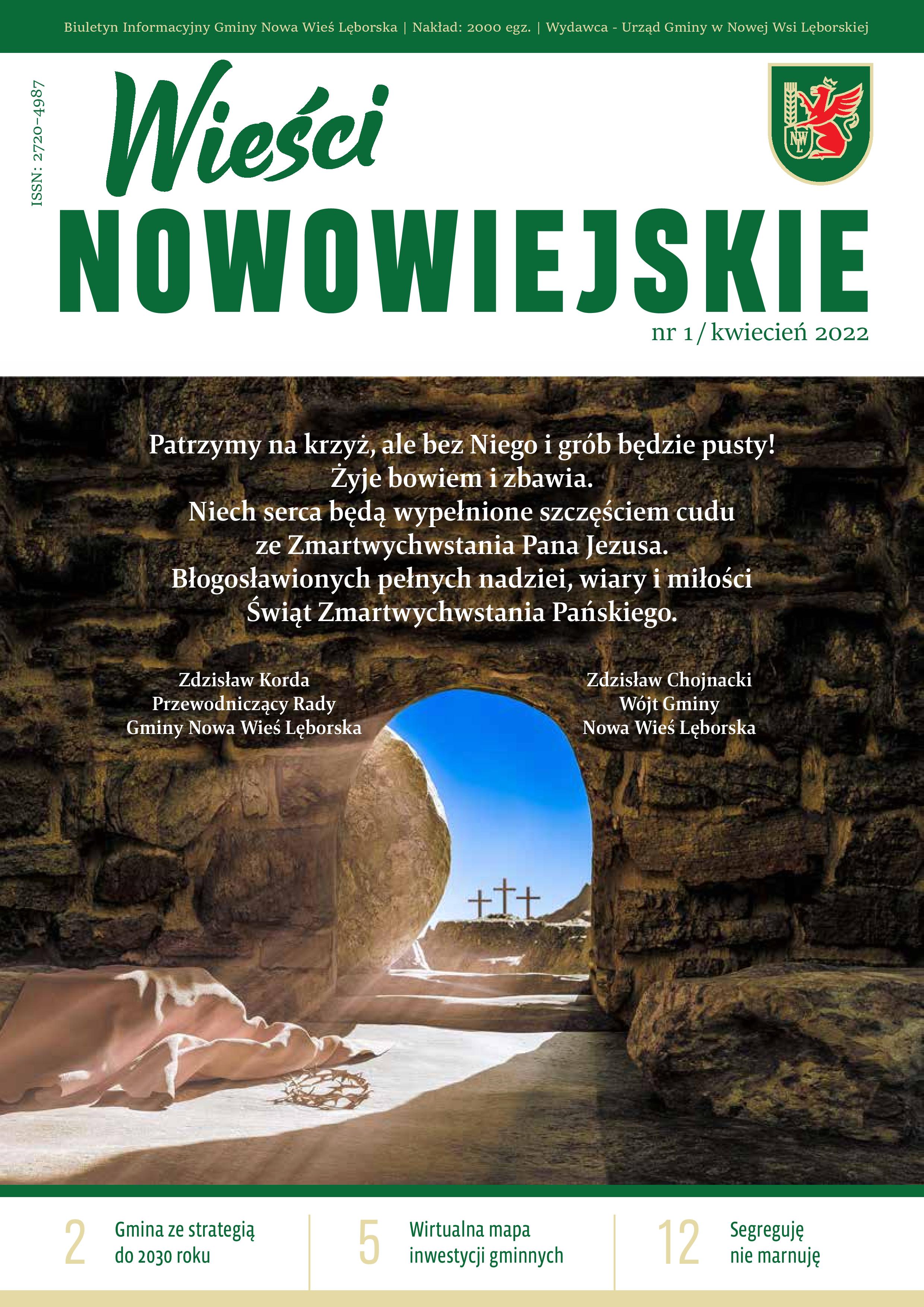 Strona tytułowa Biuletynu "Wieści Nowowiejskie". Wydanie 1/2022