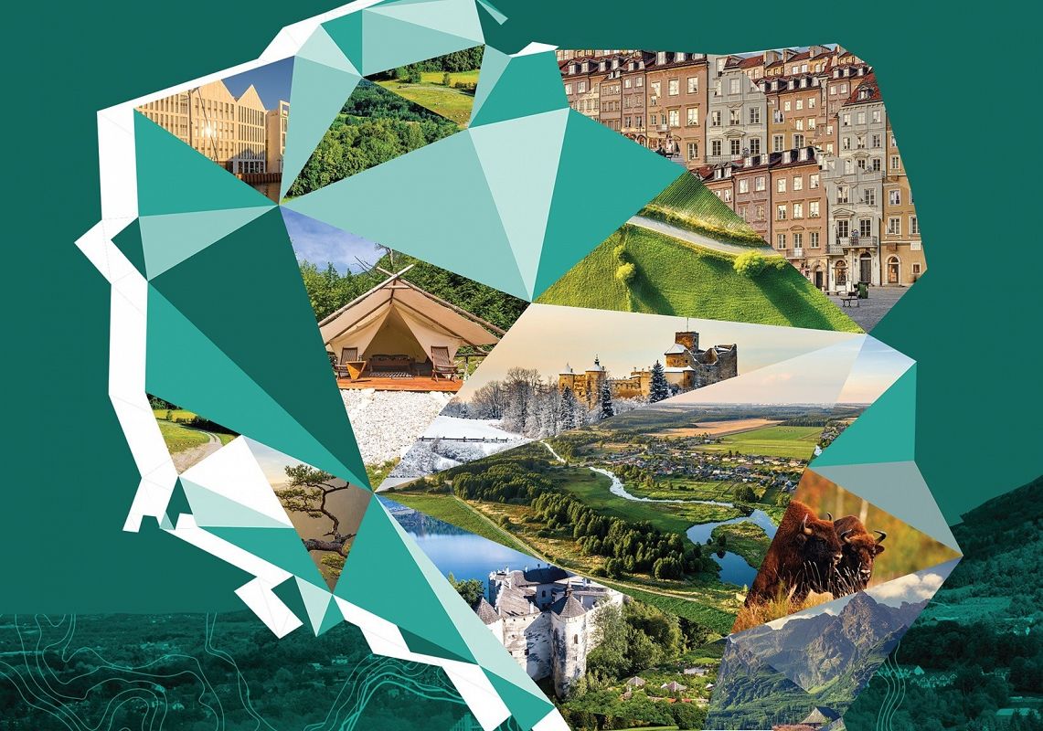 Plakat promujący Publiczną Bazę Turystyki