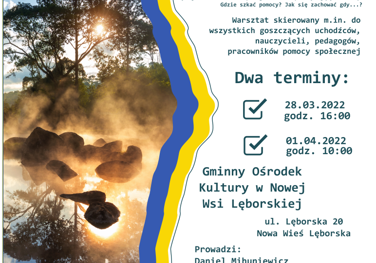 Plakat promujący warsztaty "Zrozumieć traumę".