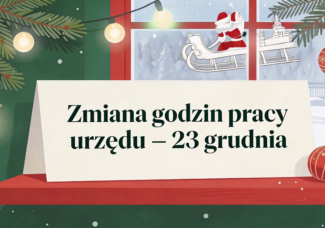 Grafika 1: Zmiana godzin pracy Urzędu 23 grudnia