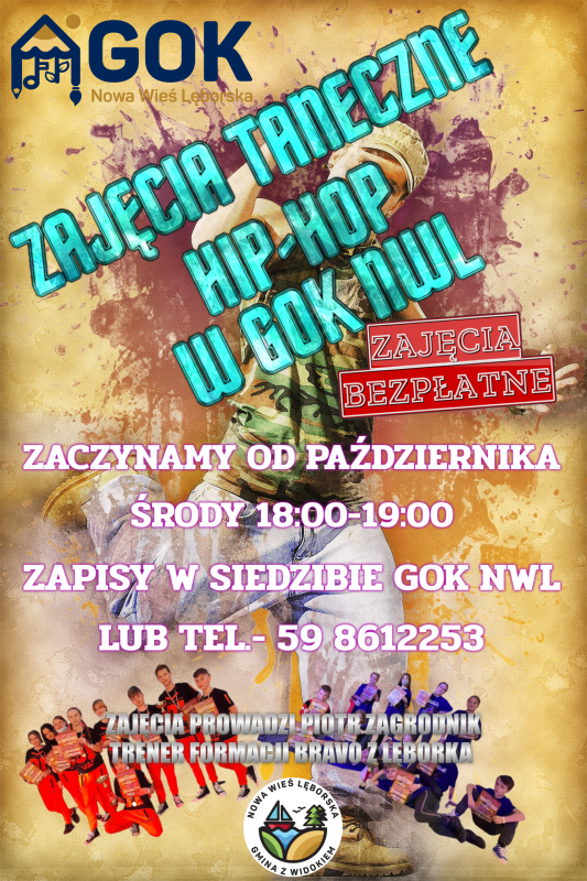 Zajęcia taneczne HIP-HOP w GOK grafika