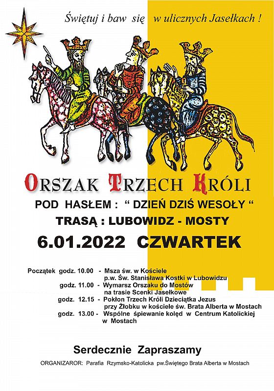 Grafika 1: 6 stycznia Orszak Trzech Króli wyruszy z Lubowidza