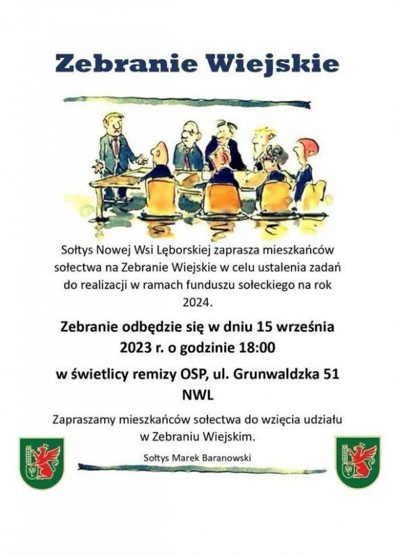 Zebranie wiejskie w Nowej Wsi Lęborskiej grafika