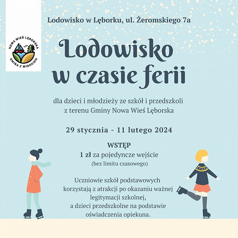 Lodowisko w czasie ferii grafika