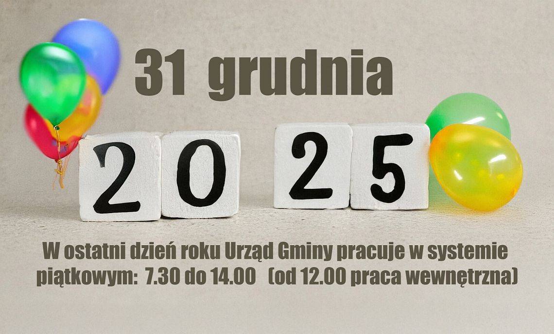 Grafika 1: Zmiana godzin pracy Urzędu w Sylwestra