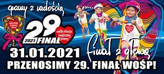 Grafika promującą akcję charytatywną Wielka Orkiestra Świątecznej Pomocy