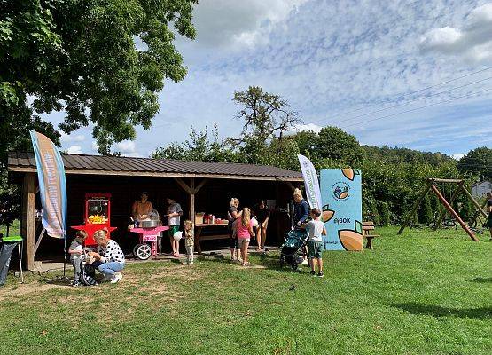 Zabawy na świeżym powietrzu na terenie zielonym w Pogorzelicach.