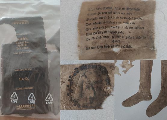 Drobne elementy wyposażenia funeralnego kaplicy grobowej w Garczegorzu.