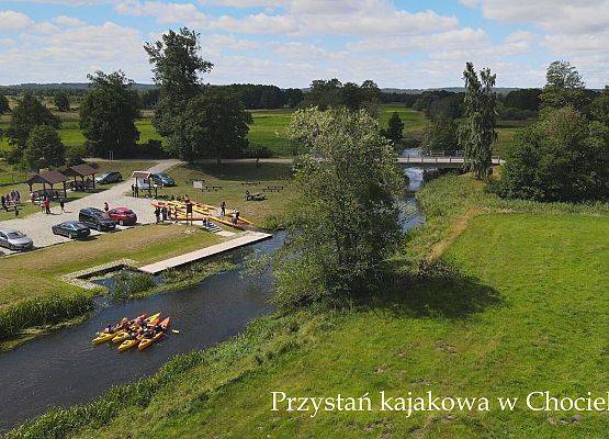 Panorama na przystań kajakową w Chocielewku.