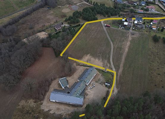 Wizualizacja przebiegu drogi do budowanego hospicjum w Pogorzelicach zgodnie z projektem - rzut 1