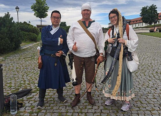 Donat Grotha podczas Mistrzostw Europy Łucznictwa Historycznego w Alba Lulia w Rumunii