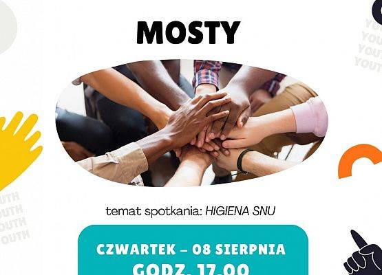 Plakat promujący spotkanie z psychologiem w Mostach