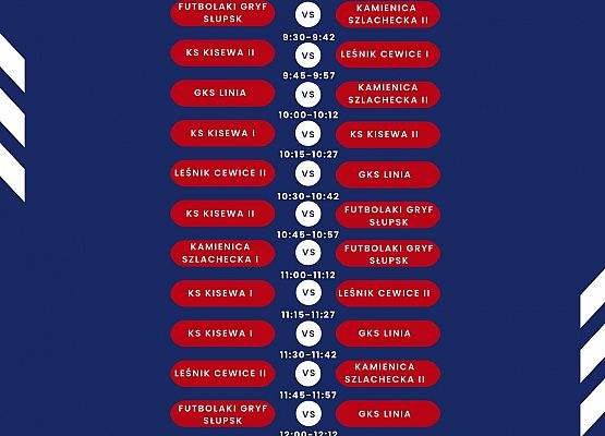 Harmonogram boisko B