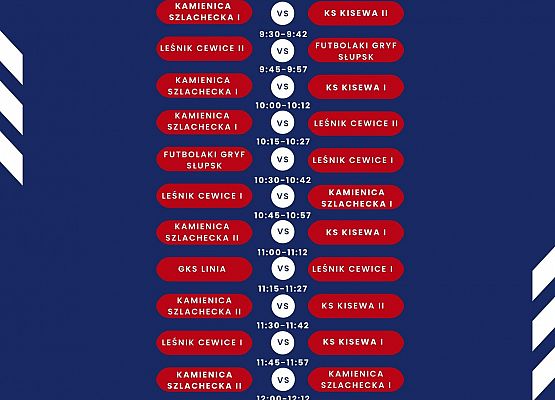 Harmonogram boisko A
