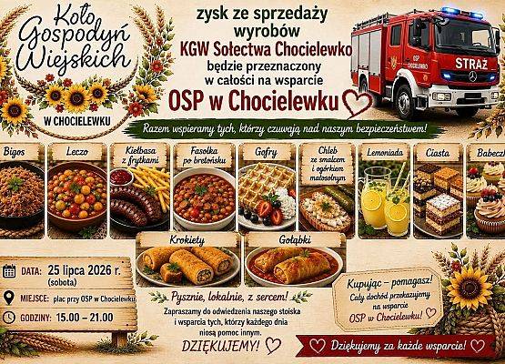 Grafika 3: Festyn Strażacki w Chocielewku – 25 lipca