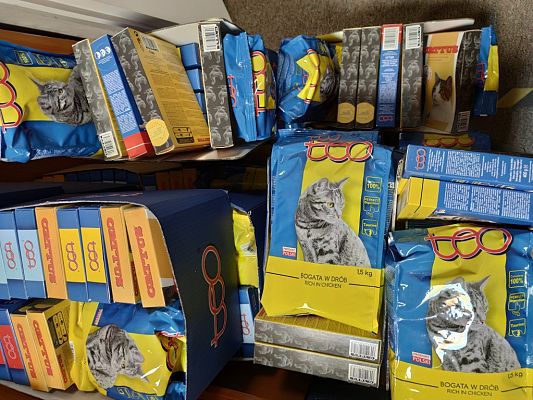 Zestawy paczkowanej karma dla kotów. grafika