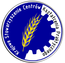 Element dekoracyjny. Logo Krajowego Stowarzyszenia Centrów Kształcenia Praktycznego. grafika