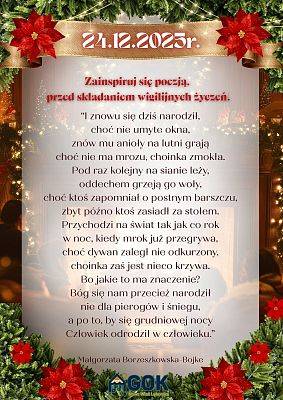 Grafika 25: Adwentowy kalendarz zadań GOK 2025