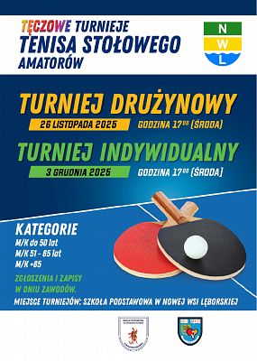 Turniej Indywidualny Tenisa Stołowego Amatorów grafika
