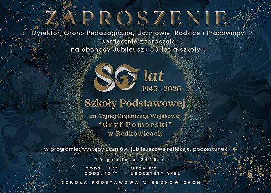 Jubileusz 80-lecia Szkoły Podstawowej w Redkowicach grafika