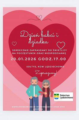 Dzień Babci i Dziadka w Lędziechowie - zaproszenie do świetlicy grafika