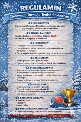 Grafika 2: Zimowy Turniej Tenisa Stołowego w Leśnicach