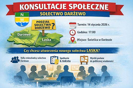 Konsultacje społeczne w sprawie podziału sołectwa Darżewo grafika