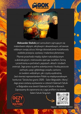 Grafika 1: Oczy na kulturę - wystawa malarstwa Aleksandra Stolickiego w Urzędzie Gminy