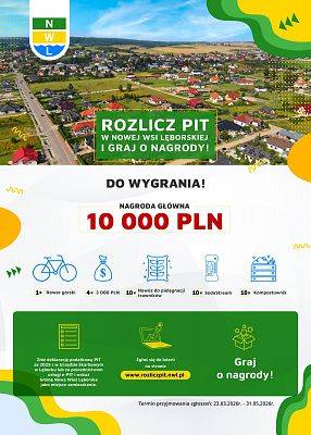Rozlicz PIT w Gminie Nowa Wieś Lęborska i wygraj 10 000 zł! grafika
