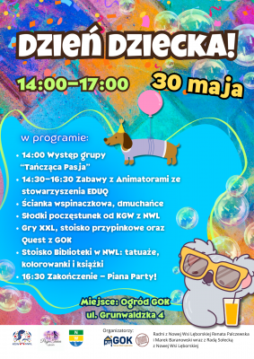 Grafika 2: Mnóstwo atrakcji i uśmiechu - świętujemy Dzień Dziecka w Gminie Nowa Wieś Lęborska!