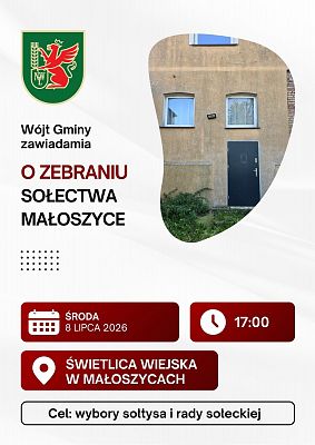 Zebranie wiejskie w Małoszycach: Wybory sołtysa i rady sołeckiej grafika