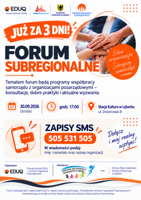 Forum Subregionalne w Lęborku – dołącz i miej realny wpływ na współpracę samorządu z NGO grafika